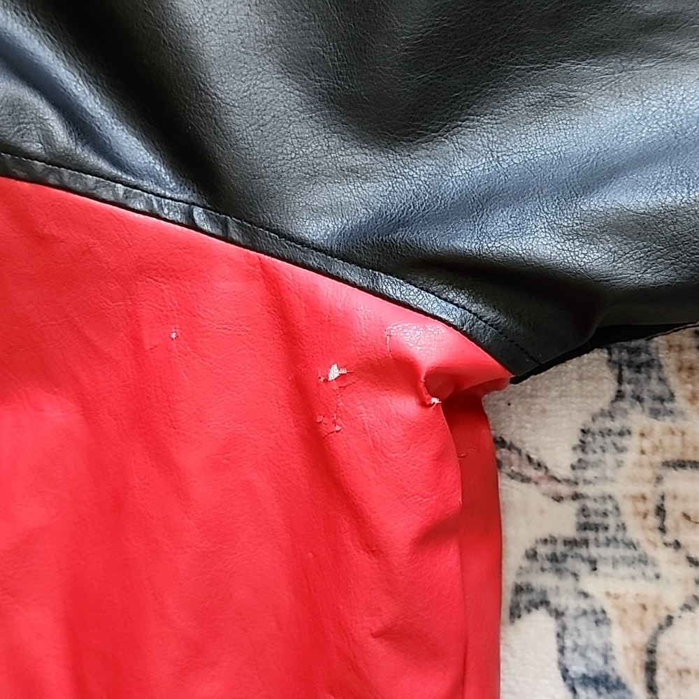 VNTG Steve & Barrys Ohio State Buckeye Faux Leather Wool Bomber Varsity Jacket M - Picture 6 of 15